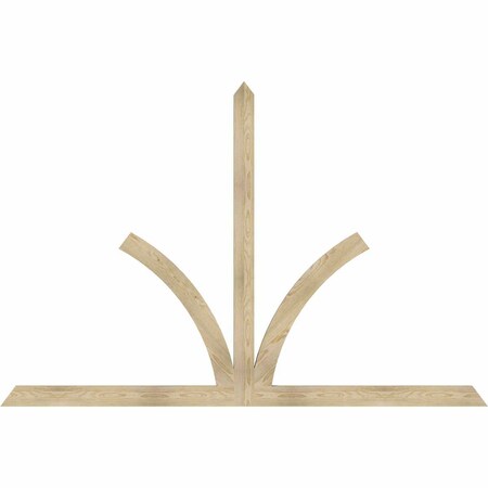 Ekena Millwork Richland Rough Sawn Timber Gable Bracket, Douglas Fir, 96"W x 64"H x 2"D x 4"F, 16/12 Pitch GBW096X64X0204RIC00RDF